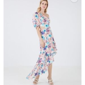 NWT✨️BCBGMAXAZRIA Women' Special Events| Fleur Asymmetrical Dress Gardenia Sz 12